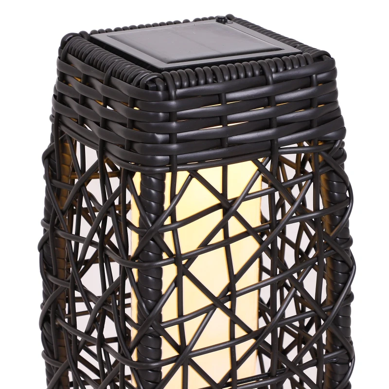 Outsunny Garden Solar Powered LED Rattan Floor Lamp Outdoor Decorative Deck Standing Lantern Yard Wicker Path Lights