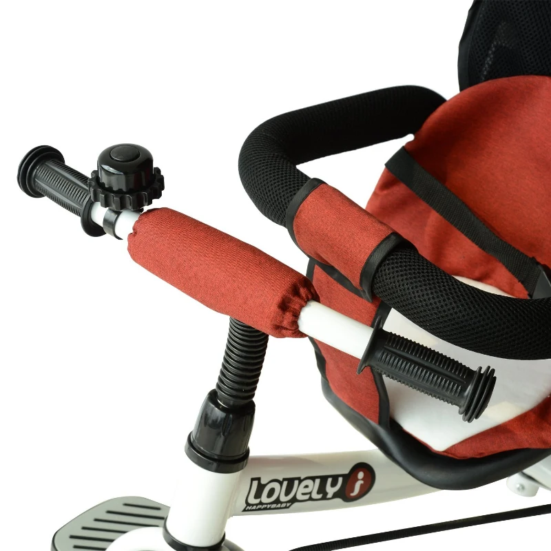 Qaba 4-in-1 Baby Tricycle & Stroller Kids Trike with Pushbar and Canopy Toddler Ride On  Red