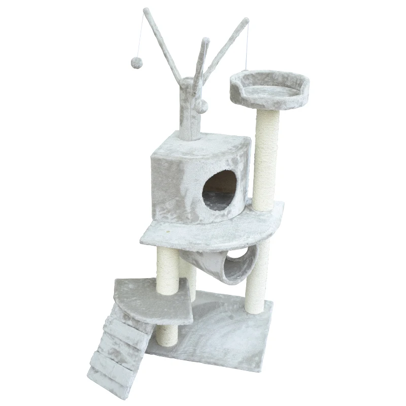 PawHut 47-inch Pet Cat Scratch Tree Condo Post Cat House Scratcher Bed Toys Pet Supply
