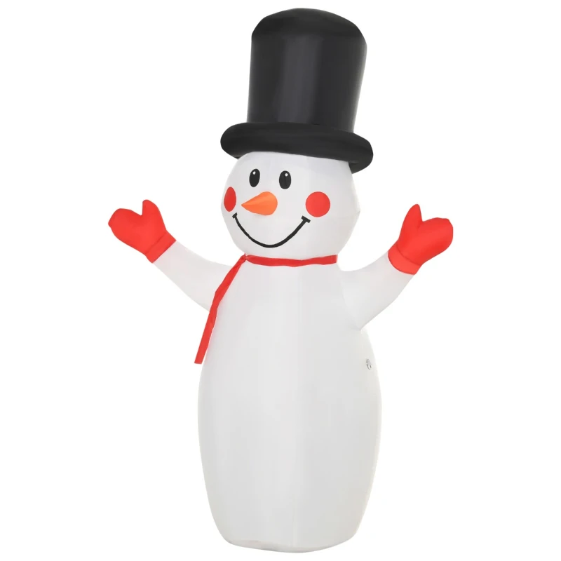 HOMCOM 6ft Christmas Inflatables Outdoor Decorations Glowing Snowman, Blow-Up Yard Christmas Decor with LED Lights Display