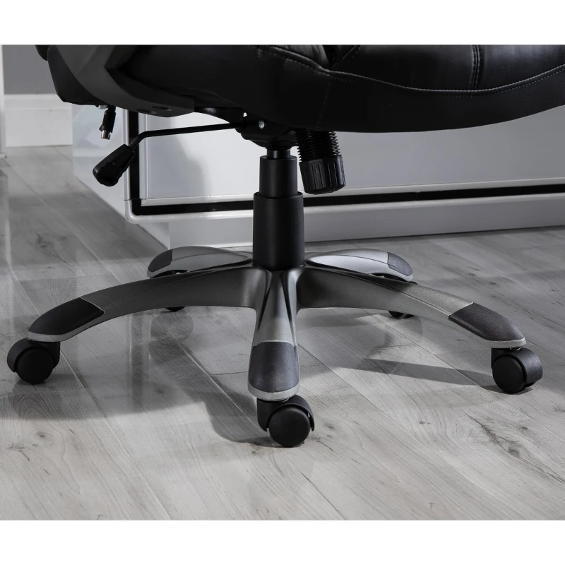 Vinsetto 4-Point Vibration Massage Executive Office Chair High Back Height Adjustable Padded Seat with Wheels, Black