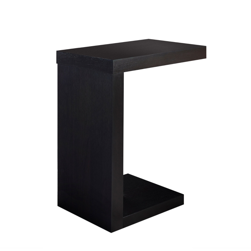 Monarch 24" Modern Hollow Core Wood Grain-Look Accent C Snack Side End Table - Cappuccino Brown Finish