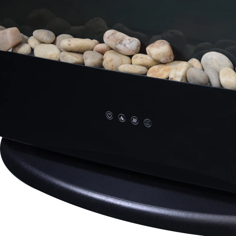 HOMCOM Wall Mounted / Free Standing Electric Fireplace 750W/1500W Black