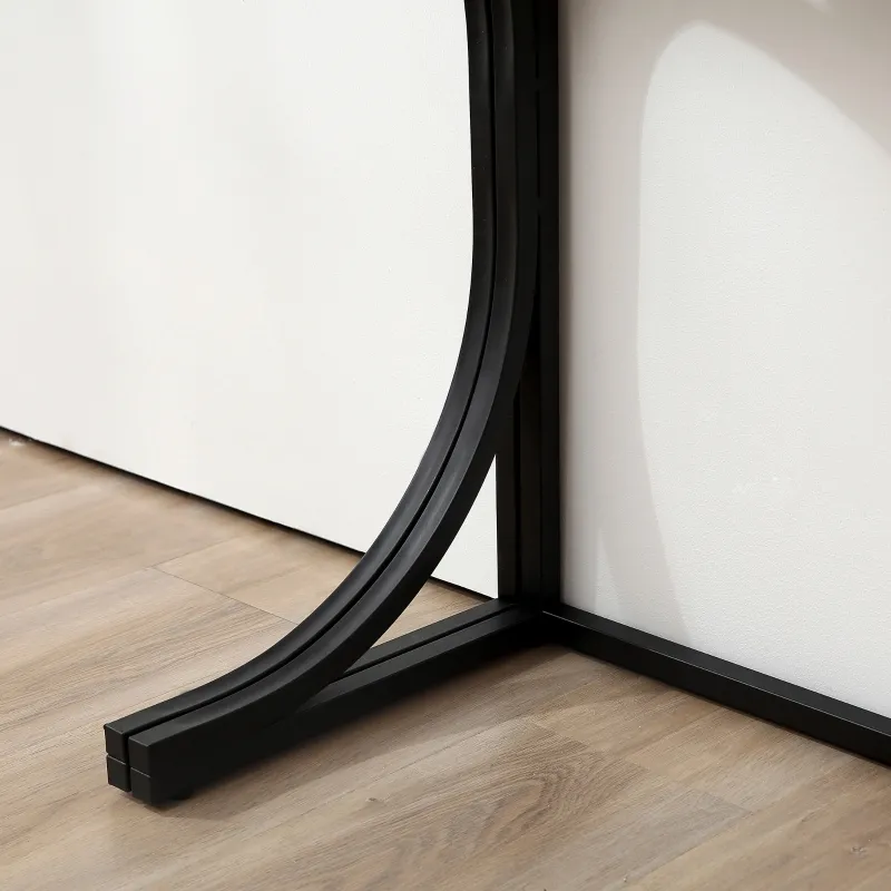 HOMCOM Folding Dining Table, Rectangular Table with Metal Frame, Space Saving for Small Kitchen, Black