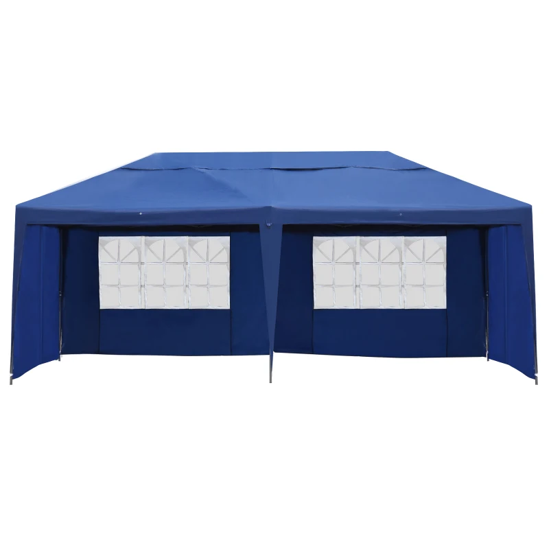 Outsunny 10' x 20' Outdoor Pop Up Canopy Tent Party Tent Instant Shelter W/ Carrying Bag, Blue