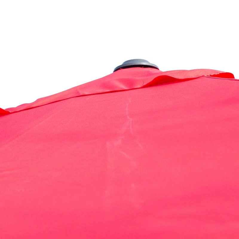 Outsunny 10ft  Patio Offset Parasol Umbrella Cantilever Hanging Sun Shade Canopy Shelter 360° Rotation with Stand Red