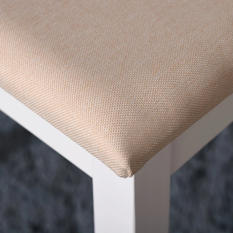 HOMCOM Vanity Dressing Table with 360° Rotating Mirror and Cushioned Stool, Makeup Desk Dresser with 4 Drawers, White