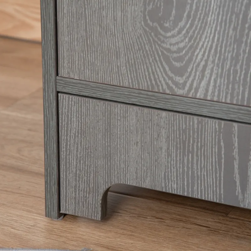 PawHut Pet Feeder Station Dog and Cat Food Storage Feeding Station Food Cabinet Pet Storage Organizer Grey