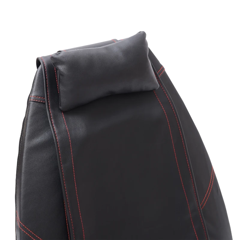 Open Box HomCom Personal Faux Leather Shiatsu Massager Seat Cushion Cover With Remote - Black