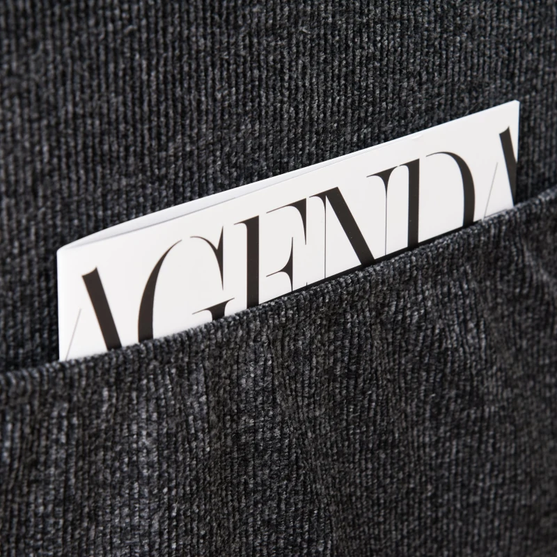 HOMCOM Push Back Manual Recliner Sofa,  Linen Fabirc Armchair with Thick Sponge Padding seat   and Footrest for Living Room, Dining Room, Office, Dark Grey