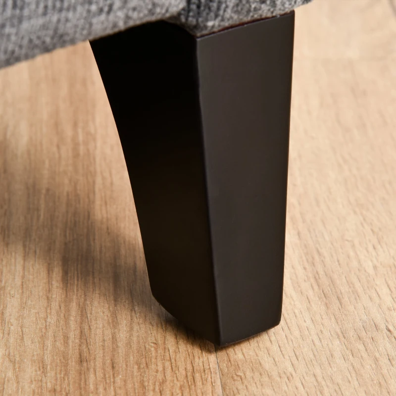 HOMCOM Push Back Manual Recliner Sofa,  Linen Fabirc Armchair with Thick Sponge Padding seat   and Footrest for Living Room, Dining Room, Office, Light Grey