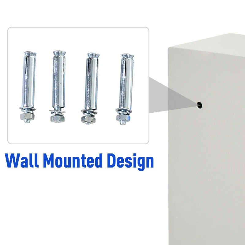 HOMCOM 40 Key Steel Wall-Mounted Lockable Key Safe Lock Box Cabinet with Key Tags & Programmable Pin Security - White