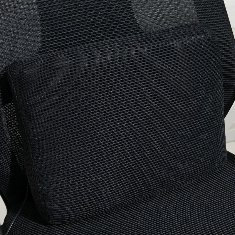 Vinsetto Ergonomic Home Office Mesh Desk Chairs, Computer Task Chair with Massage Lumbar Cushion, Adjustable Seat & Headrest, Rocking Function, Black