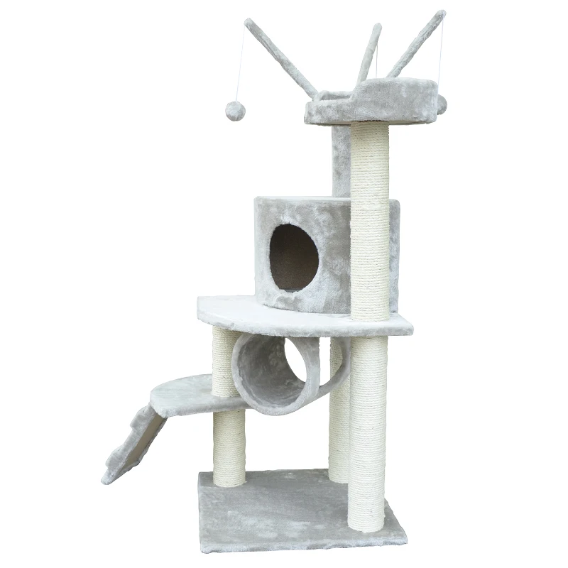PawHut 47-inch Pet Cat Scratch Tree Condo Post Cat House Scratcher Bed Toys Pet Supply