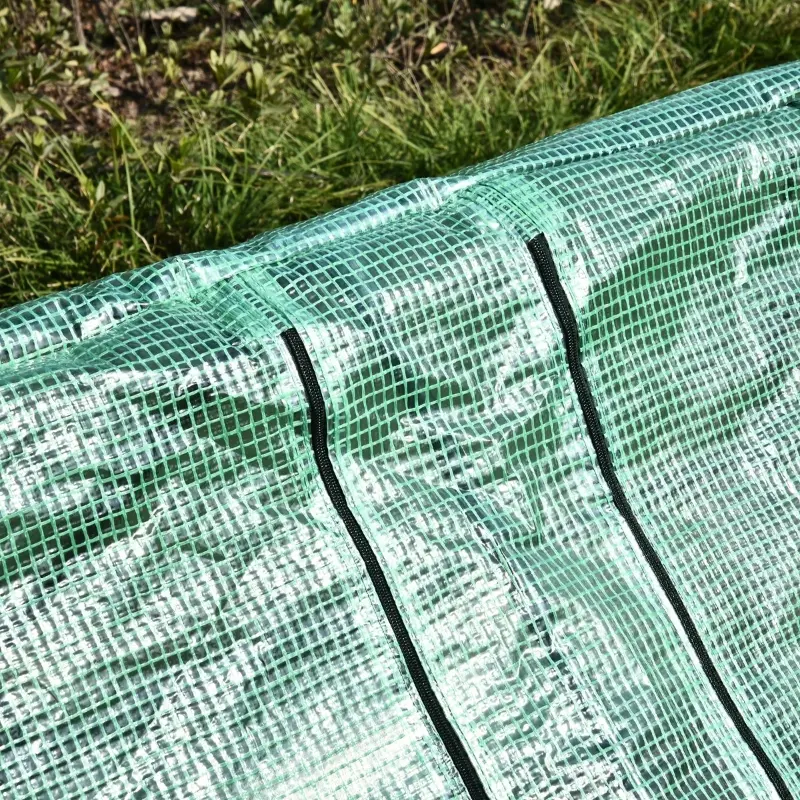 Outsunny 6' x 3' x 3' Mini Greenhouse with Zippered Doors & Roll-up Windows, Portable Plant Hot House with Durable PE Cover, Water Resistant, UV Protected for Outdoor Flowers, Vegetables, Green