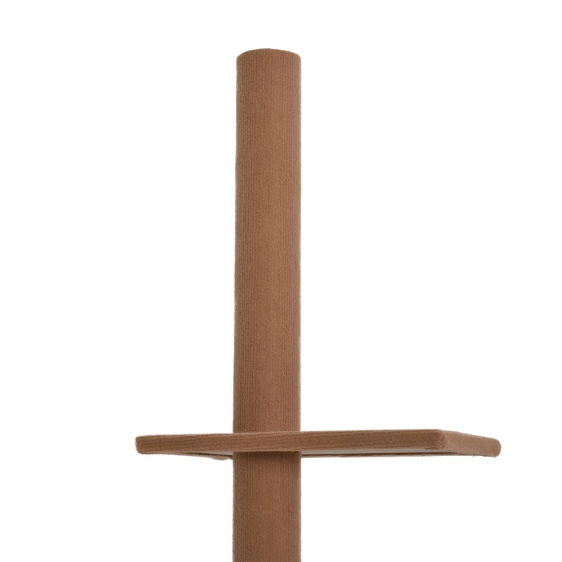 PawHut Floor-to-Ceiling Cat Tree Cat Climbing Tower with Sisal-Covered Scratching Posts Natural Cat Tree Activity Center for Kittens Cat Tower Furniture, Brown
