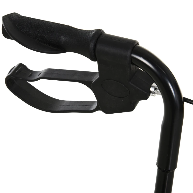 HOMCOM Steel Walker for Seniors, Three Wheel Adjustable Height Rollator with Handbrakes and Storage Bag