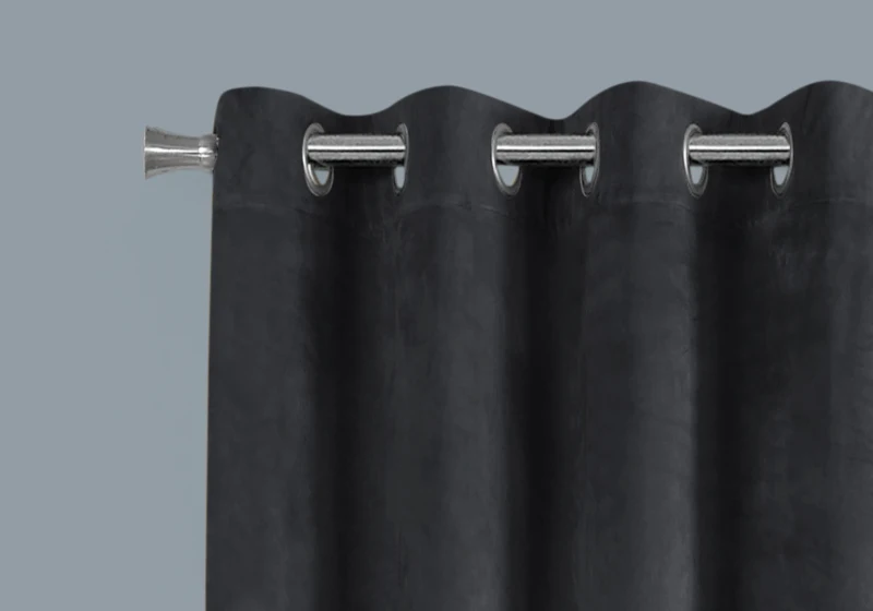 Monarch 52" x 95" Room Darkening Curtain Panels (Set of 2), Textured Finish - Dark Grey