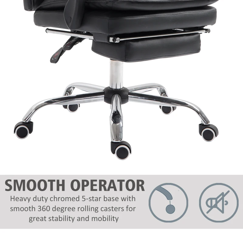 Vinsetto Ergonomic Office Chair with Footrest Black