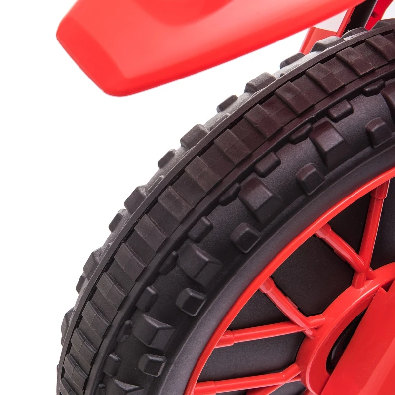 Aosom 12V Electric Kids Ride On Dirt Bike Motorcycle Toy w/ Training Wheels, Red