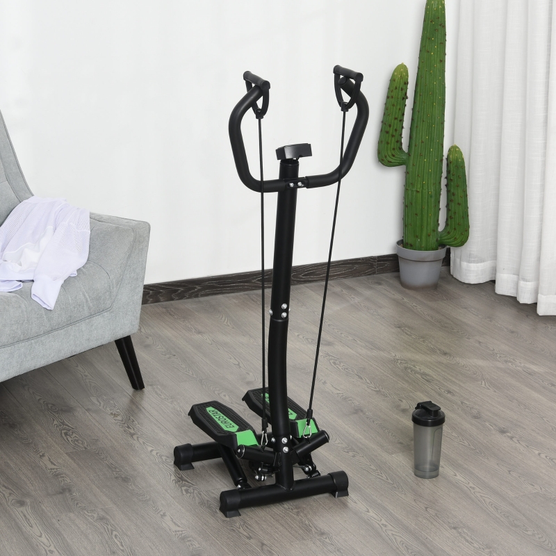 Soozier Adjustable Twist Stepper Aerobic Body Workout Fitness Machine for Home Gym with LCD Monitor and Ropes