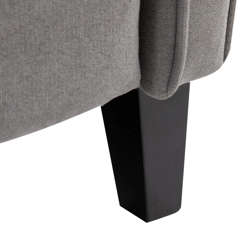 HOMCOM Linen Fabric Manual Recliner with Vibrating Massage and Wired Remote Control, Light Grey