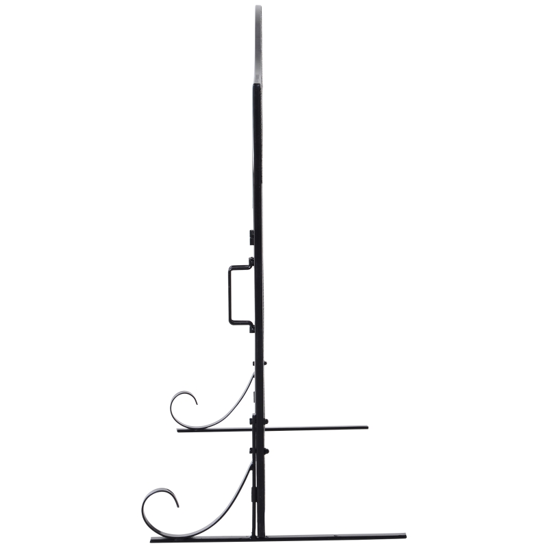 HOMCOM Safety Fireplace Screen Protector with Decorative Scroll Design, 2 Magnetic Doors and Steel Frame, 44" x 33", Black