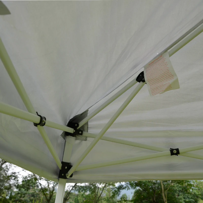 Outsunny 10x10ft Pop Up Tent Outdoor Canopy Event Sunshade Shelter w/ Slant Leg and Carrying Bag White