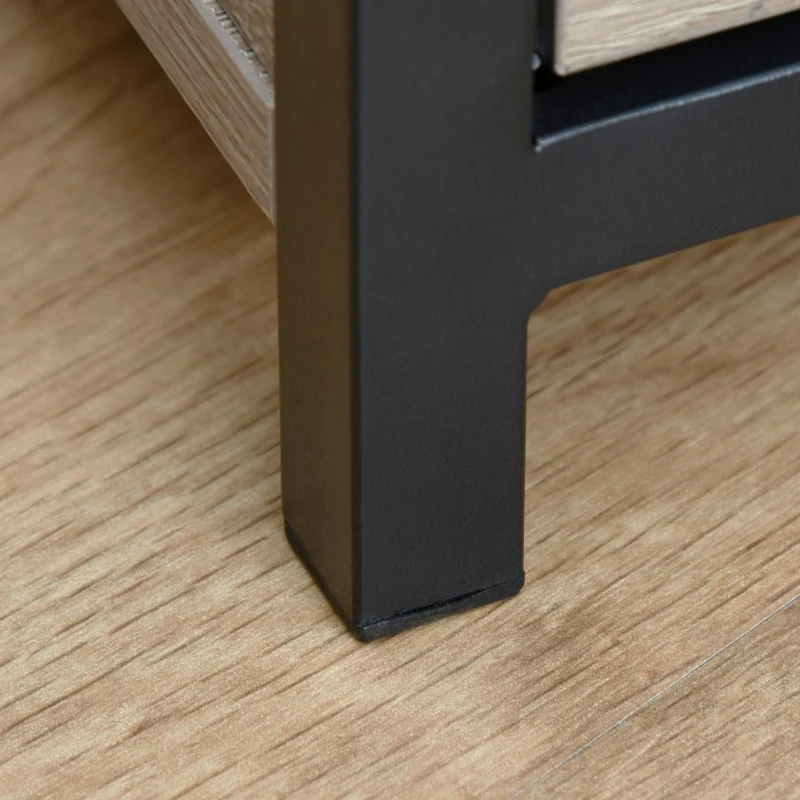 PawHut Wooden Cat House Kitten Condo Shelter Bed w/Soft Cushion Cat Litter Box Enclosure End Table Hideaway Cabinet Storage, Grey