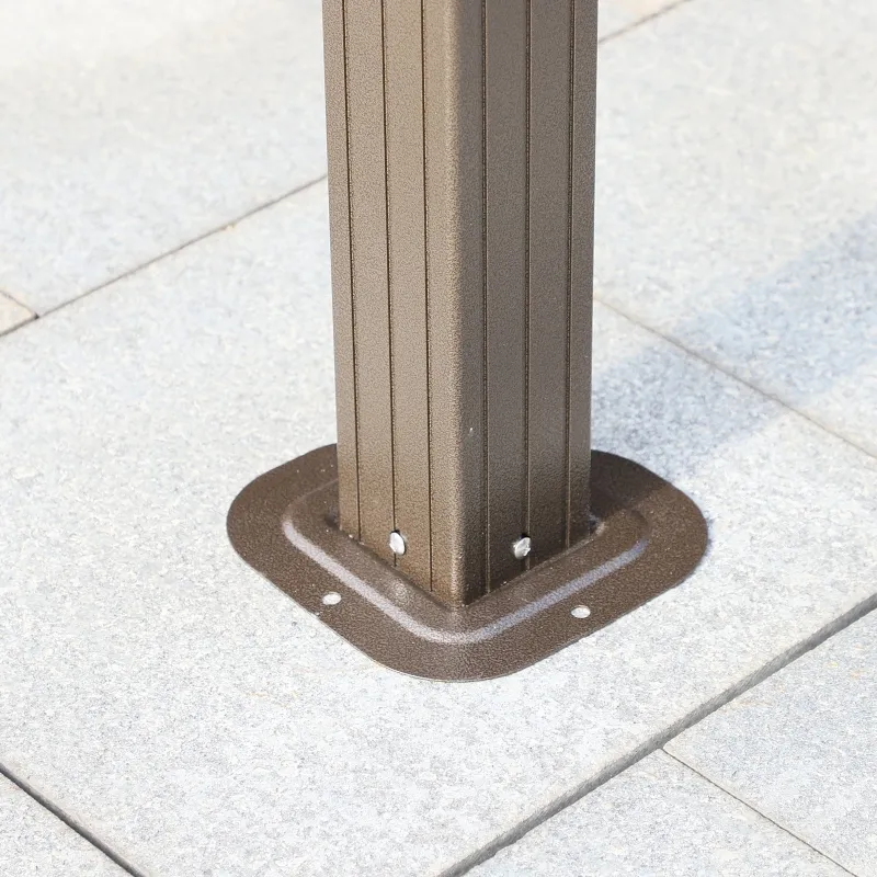 Outsunny 10' x 10' Hardtop Gazebo Canopy with Galvanized Steel Roof, Aluminum Frame, Hook, Outdoor Gazebo with Netting and Curtains for Patio, Garden, Backyard, Deck, Lawn, Light Brown