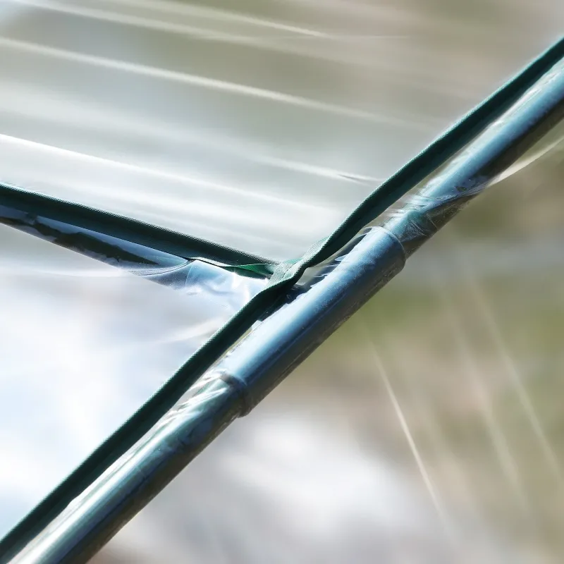 Outsunny 156" x 39" x 32" Transparent PVC Mini Tunnel Greenhouse Garden Green Grow Shed Portable Plant Flower Warm House Steel Frame Zipped Doors