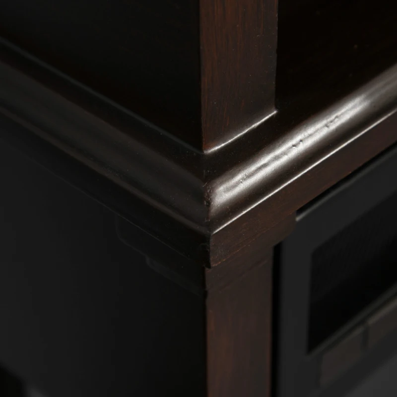 HOMCOM Electric Fireplace with Shelf, Storage Rack, Side Console Table, LED Log Flame, Auto Cut-Off, Remote Control, Dark Coffee