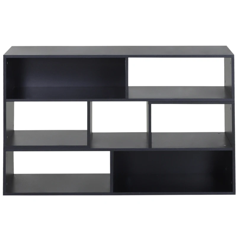 HOMCOM Versatile TV Console  Stand Cabinet Wood Bookcase Storage Shelf Convertible Bookshelf Black