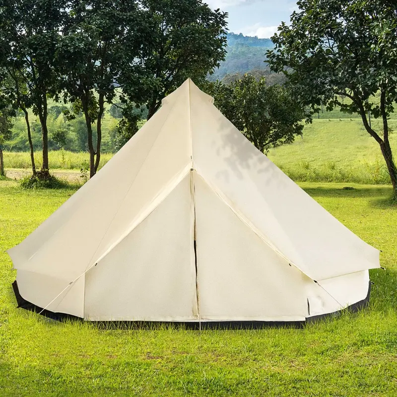 Outsunny 16.5’ x 16.5' x 10' 10-Person Waterproof Camping Tent Yurt with Unique Style, Spacious Interior & Breathable Waterproof Design