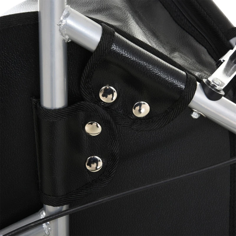 HOMCOM Steel Walker for Seniors, Three Wheel Adjustable Height Rollator with Handbrakes and Storage Bag