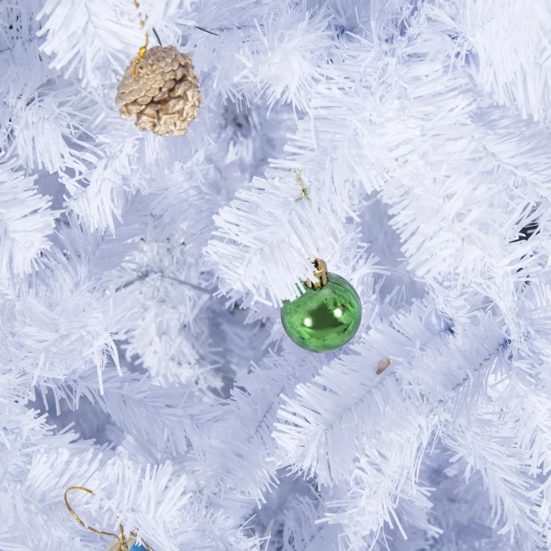 HOMCOM 7ft Artificial Christmas Tree Xmas Holidays Décor with Ornament White