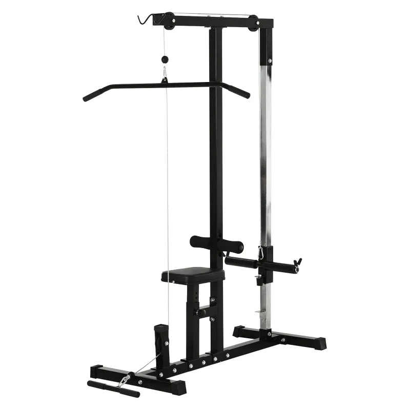 Soozier Exercise Pulldown Weight Machine with Multiple Adjustable Cable Positions for Strengthening Many Muscle Groups