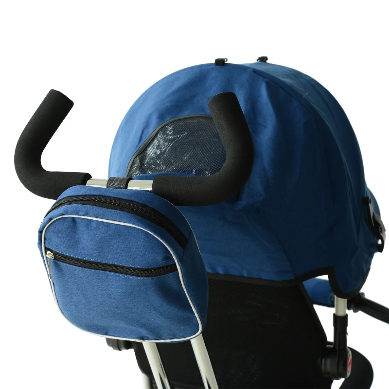 Qaba 4-in-1 Baby Tricycle & Stroller Kids Trike w/ Pushbar & Canopy Toddler Blue