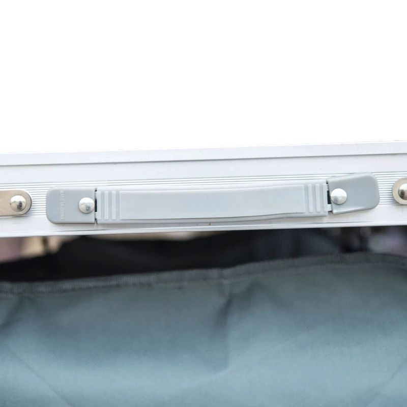 Outsunny 47" Portable Camping Table Aluminum Picnic Folding Camping Table with Carrying Handle and Storage Organizer