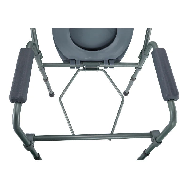 Folding Commode Chair - Adjustable and Lightweight - Folds Easily - Grey