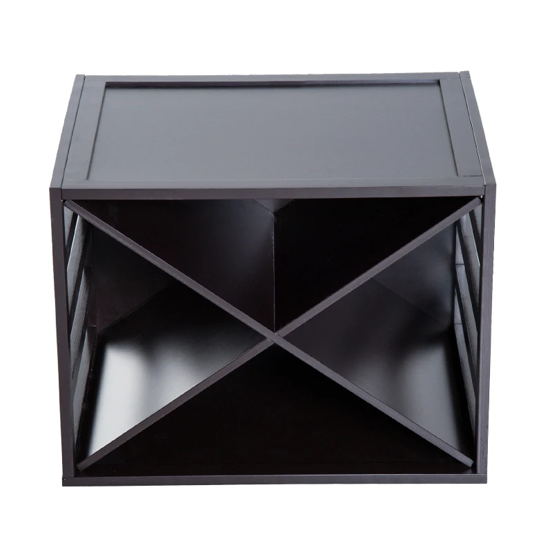 HOMCOM X-design Wine Rack Wooden Stackable Cube Freestanding 16 Bottles Brown