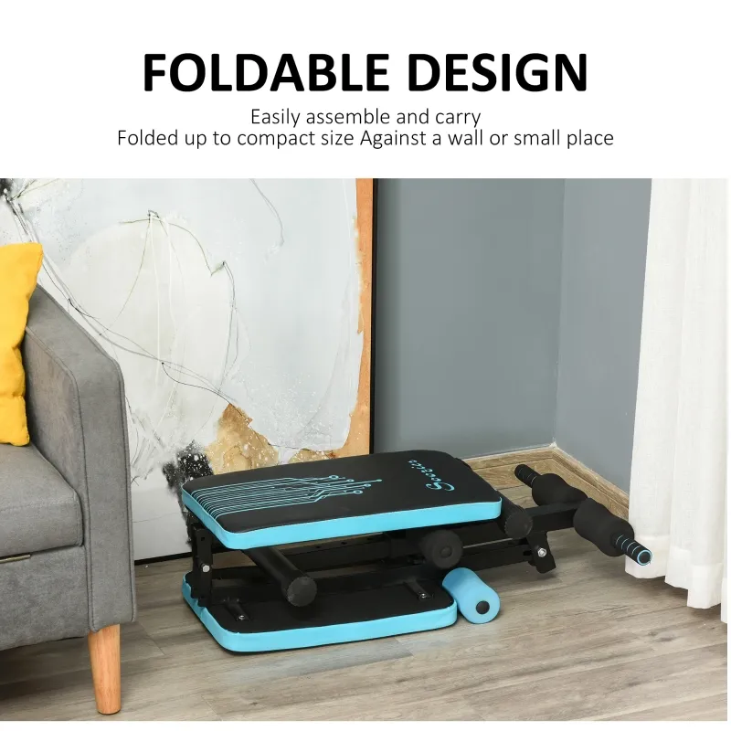 Soozier Multifunctional Foldable Sit Up Bench Adjustable Workout Exercise Bench Ideal for Home, Office, and Gym, Black