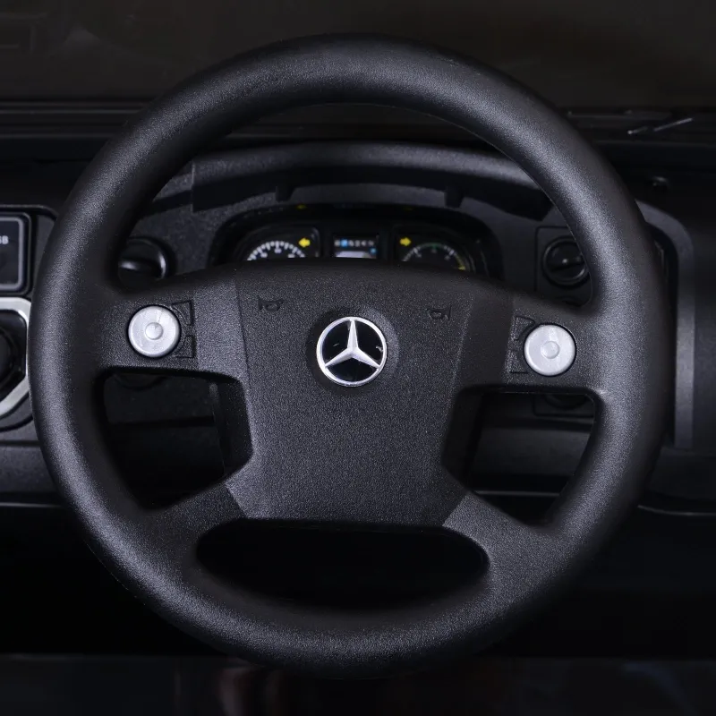 Aosom 12V Mercedes Power Wheels Jeep Kid Car 1 Seater 2 Openable Door With Parental Remote Control For 3 - 8 Years Old Kids Black