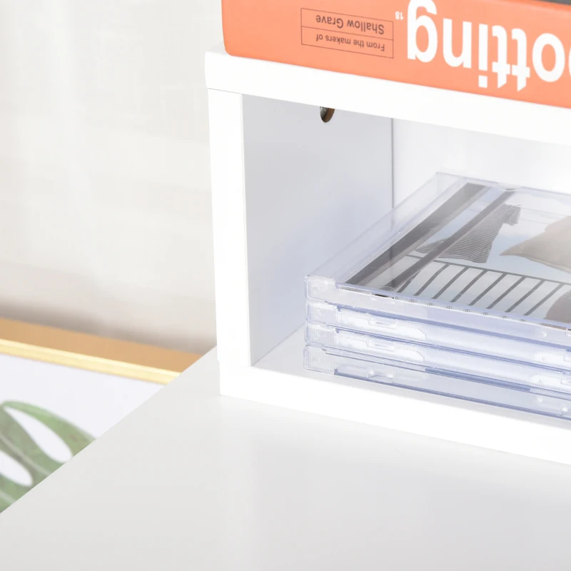 HOMCOM Study Writing Desk  Computer Table Workstation with Removable Shelf  4 Drawers  Wide Tabletop for Study  Office  Dorm  White