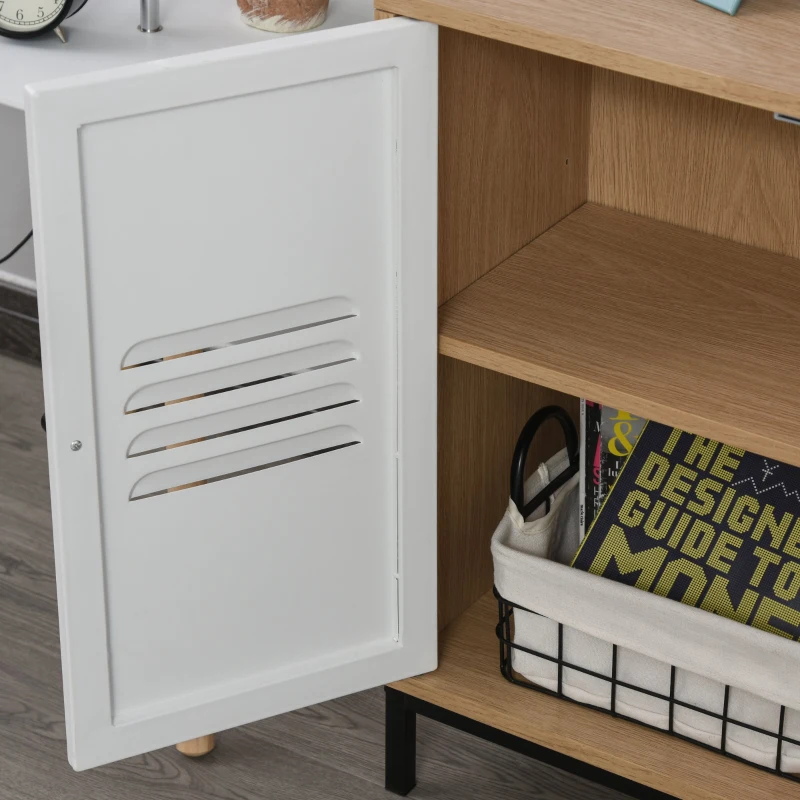 Vinsetto File Cabinet Metal and Wood Under Desk Lateral Filing Cabinet Shelf Adjustable