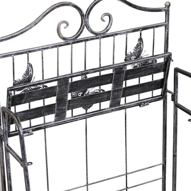 Outsunny 3-Tier Metal Folding Plant Stand Storage Unit Indoor Outdoor