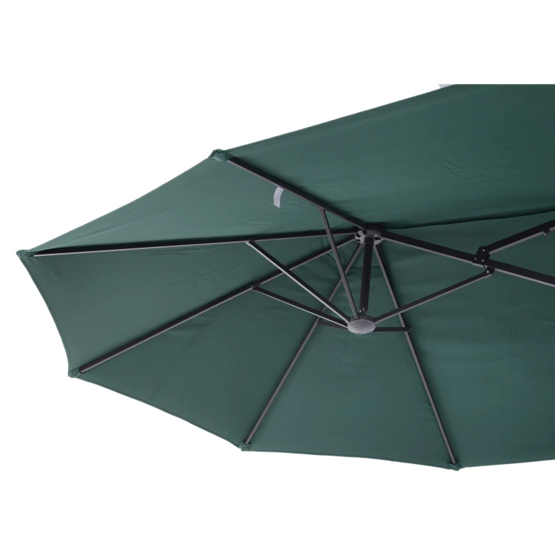Outsunny 15ft Outdoor Twin Patio Umbrella Garden Double-Sided Market Parasol Sun Shelter with Crank Green