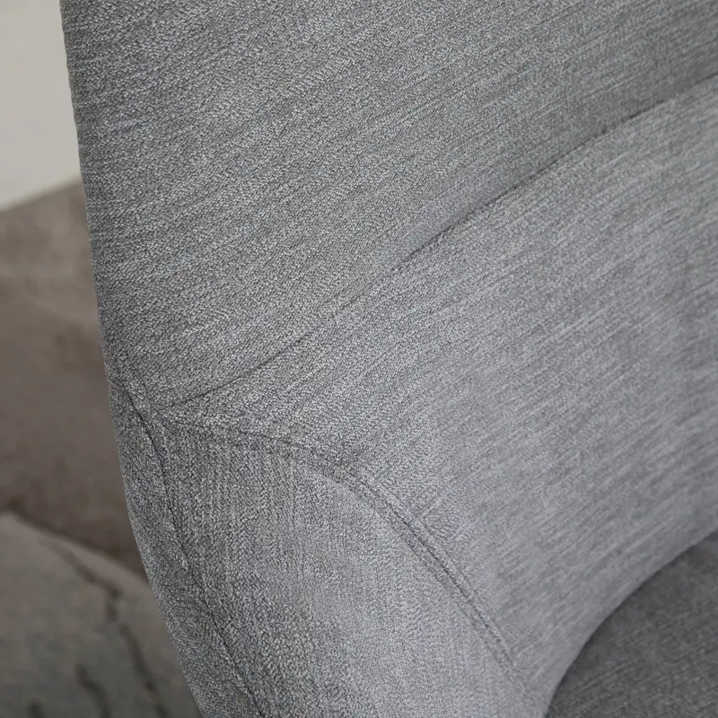 HOMCOM Modern Accent Chair Leisure Fabric Mid Back Chair Livingroom Funiture with X-Shaped Metal Frame and Curved Back, Grey/Black