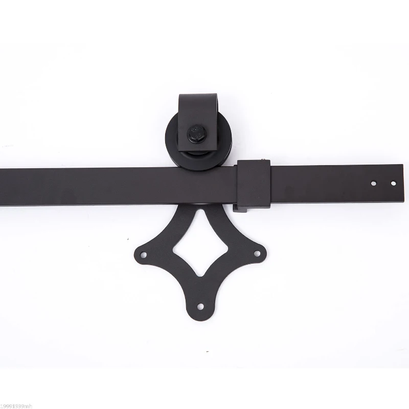 HOMCOM Modern 6 FT Carbon Steel Sliding Barn Door Kit Hardware Track System Set Black