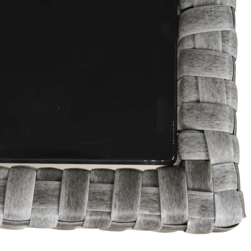 Outsunny 6 PCS Outdoor Patio Dining Table Sets All Weather PE Rattan Sofa Chair Furniture set Indoor Outdoor Backyard Garden with Cushions Khaqi